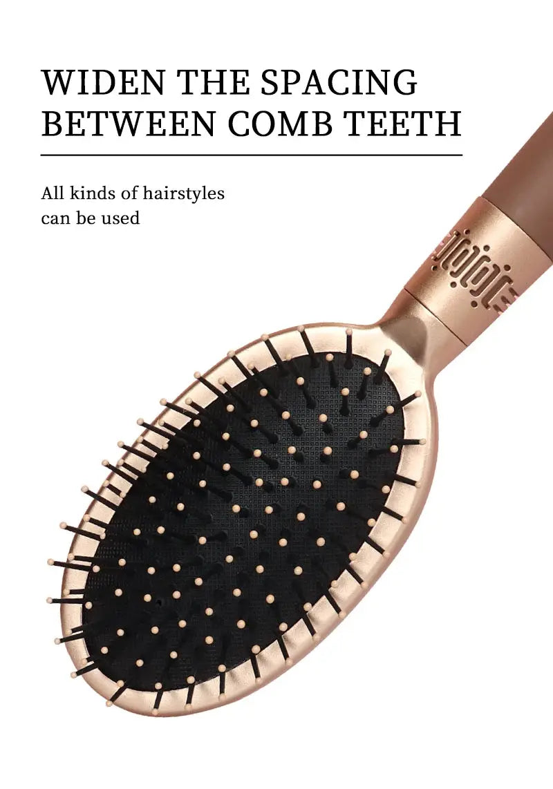 Simples Market rose-gold detangler hairbrush with airbag scalp massage, anti-static for dry or wet curly hair