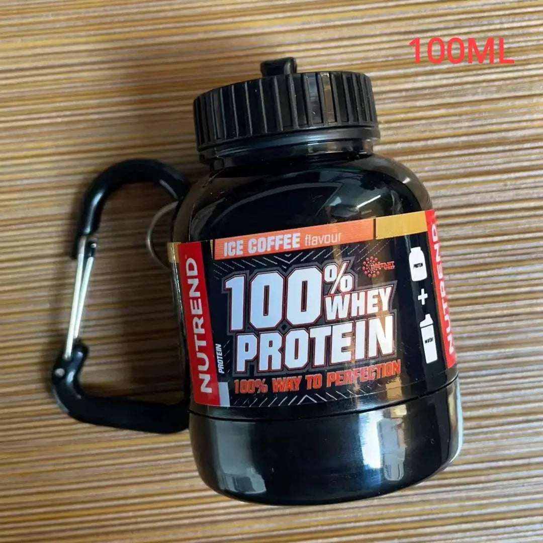 100ml 200ml Portable Mini Protein Powder Bottle With Keychain Funnel Medicine Box For Outdoor Sports