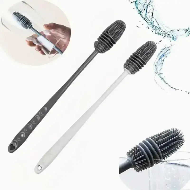 Long Handle Silicone Bottle Brush for Cleaning Bottles Cups Thermos Glassware Kitchen Cleaning Tools