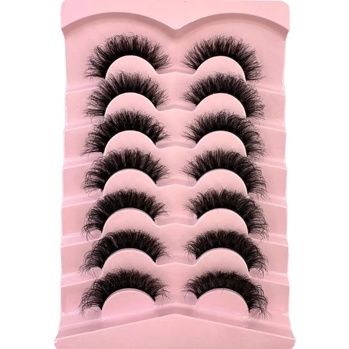 HBZGTLAD 7 Pair Faux Mink Lashes Fluffy Natural Look False Eyelashes Volume Wispy Crossed Thick Fox Eye Cat Eye