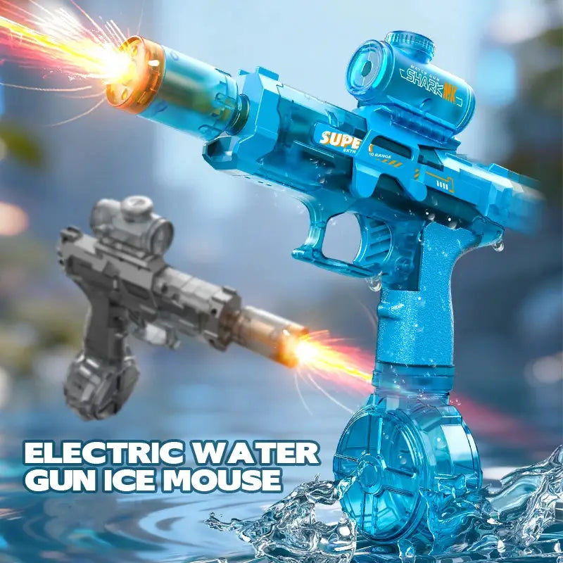 Electric Water Gun Automatic Continuous Firing Squirt Gun Outdoor Toy Long Range Shooting With Lights