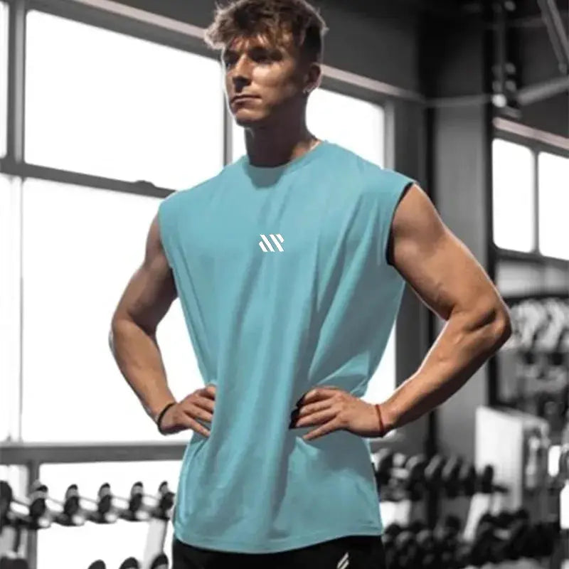 Men's Sleeveless Sports Shirt Quick Dry Breathable Vest for Gym Running and Training Loose Fit Summer Wear