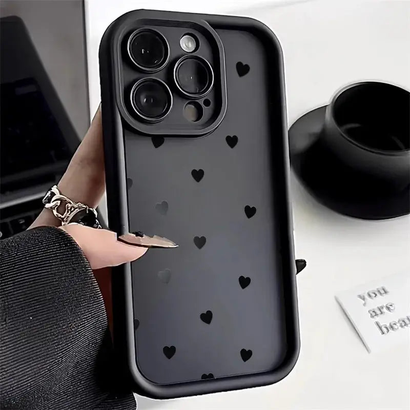 Love Heart IPhone Case Soft TPU Silicone Shockproof Protective Cover With Full Coverage