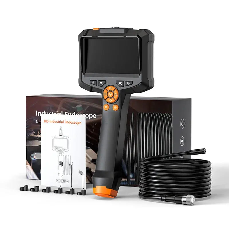 Industrial Endoscope Camera 4.3 Inch Dual Lens HD 1080P Car Inspection Borescope IP67 Waterproof Sewer Camera With LED