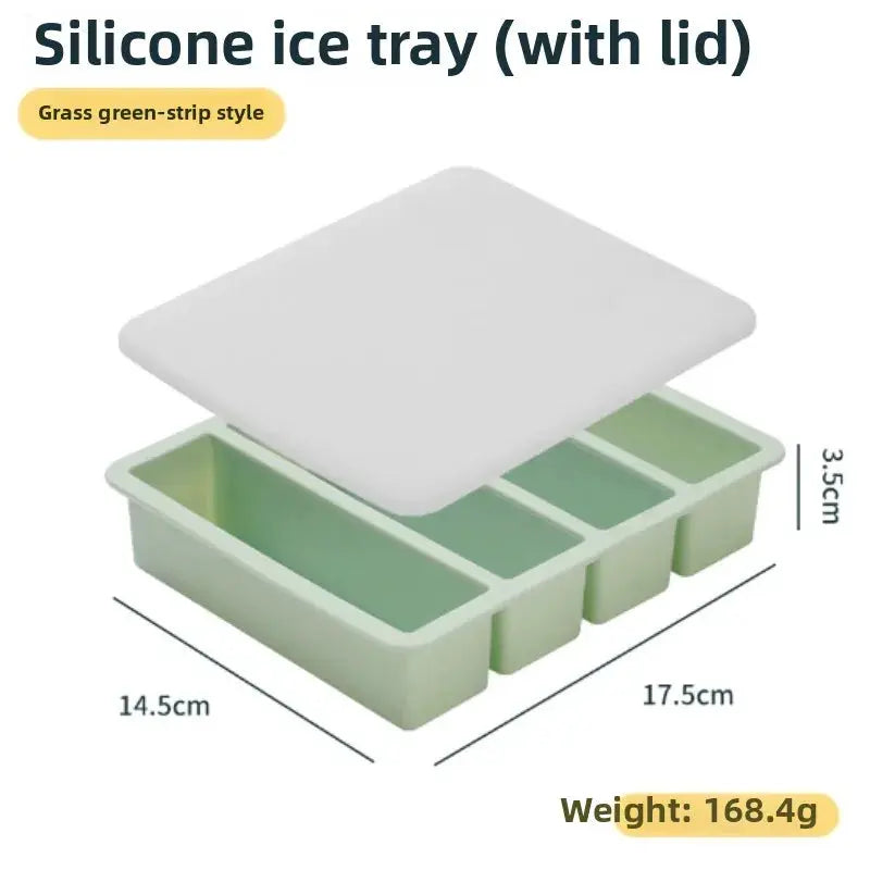 Silicone Freezer Tray With Lid Durable Stackable Food Storage For Freezing Soup Broth And Sauces