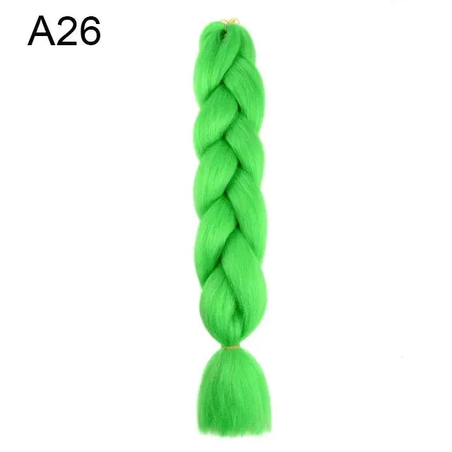 Simples Market 24-inch synthetic yaki braids hair neon green jumbo braid extension.