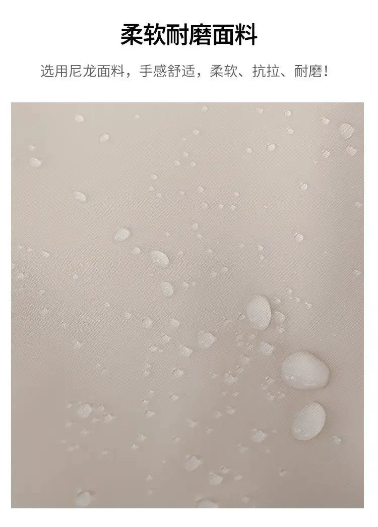 Beige nylon fabric swatch with water droplets, Simples Market fashion anti-theft backpack material