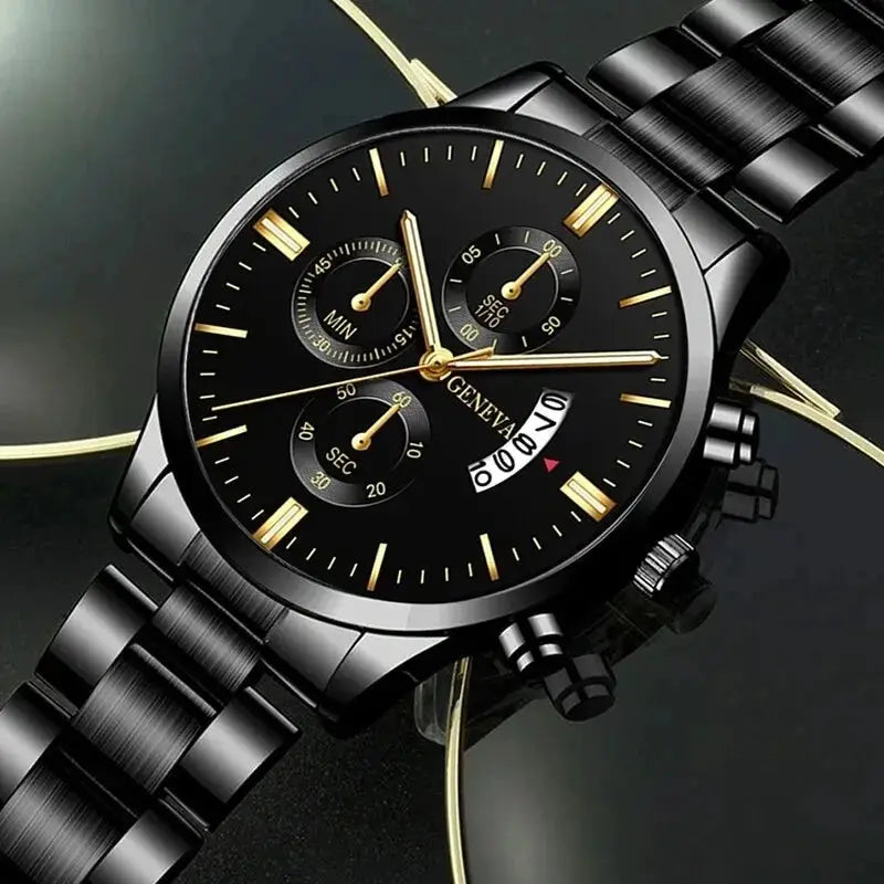 2025 Fashion Men Stainless Steel Watch Luxury Calendar Quartz Wrist Watch Mens Business Watches for Man Clock Montre Homme