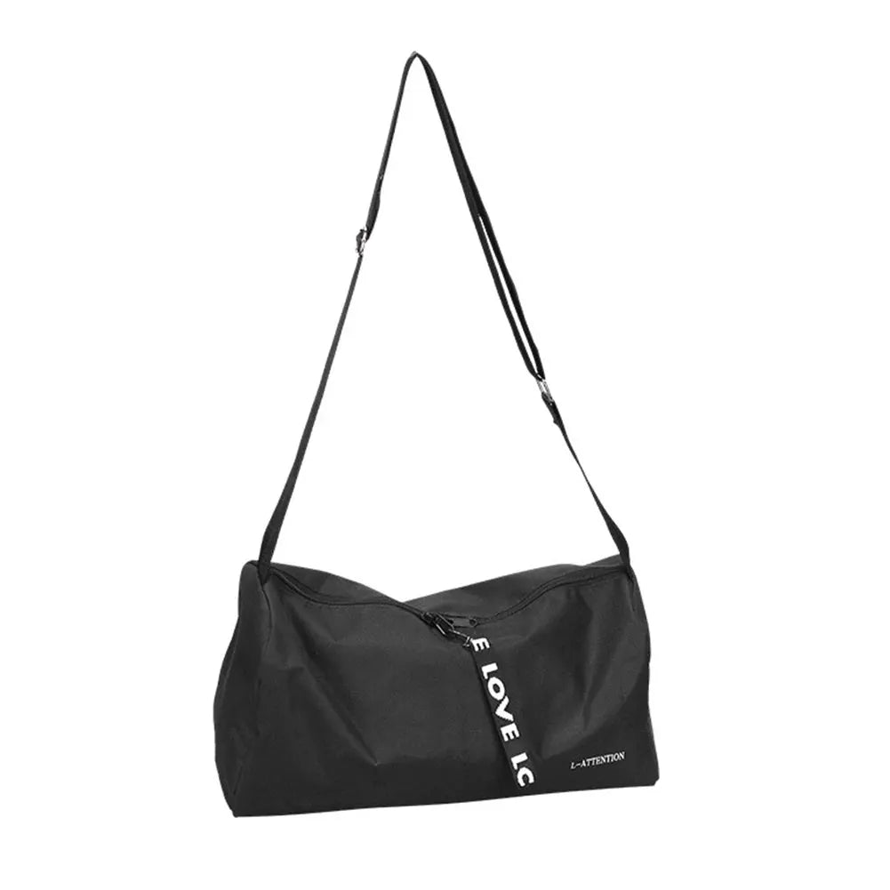 Sport gym bag by Simples Market, black waterproof with shoulder strap, large capacity and shoe compartment