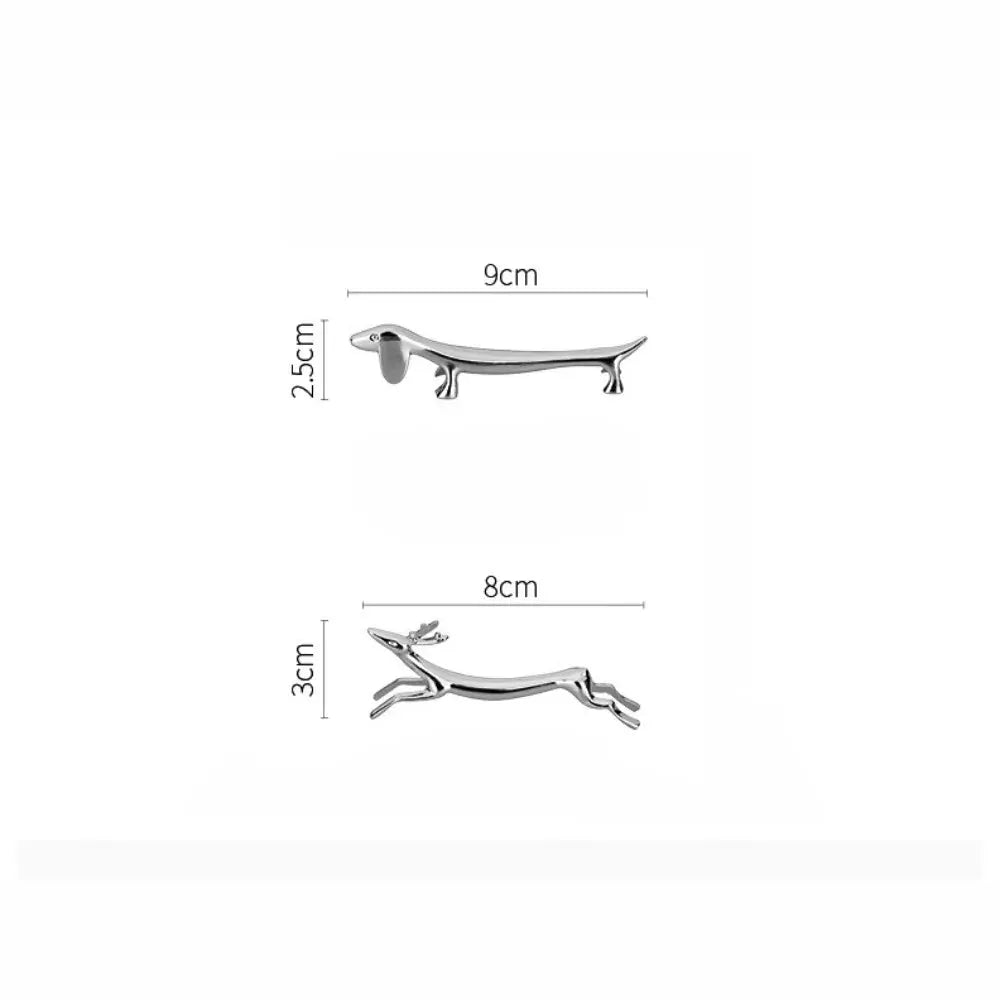 Zinc Alloy Cutlery Bracket Holder Silver Fawn and Little Dog Shape Cutlery Storage Tableware Rack