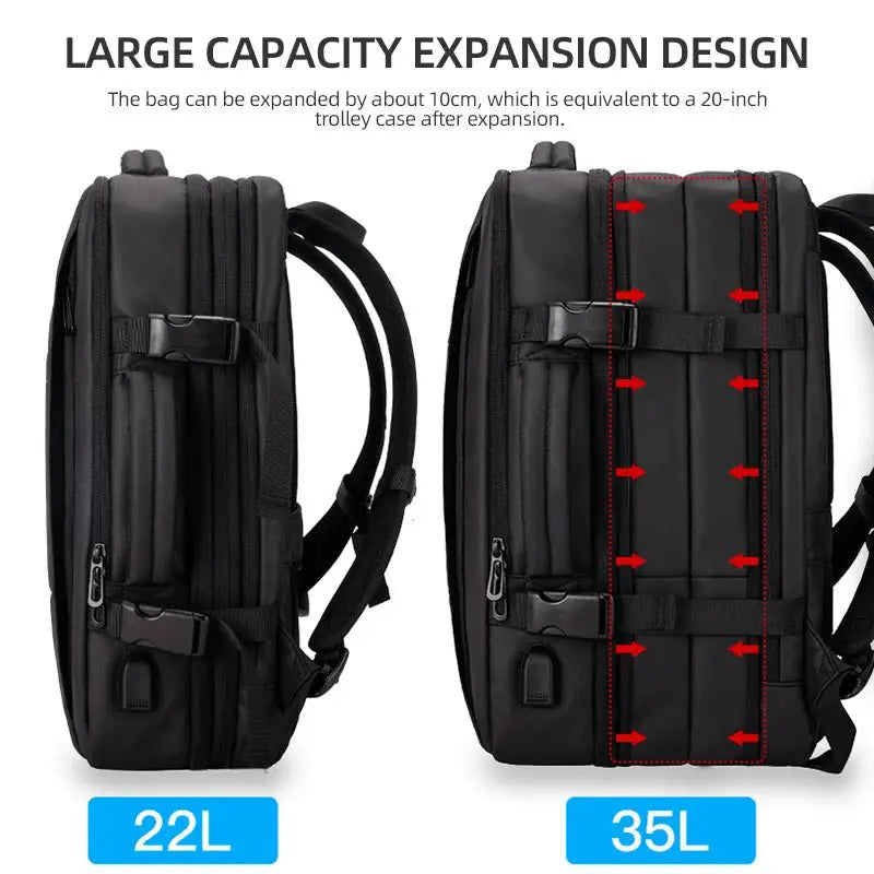 Heroic Knight Travel Backpack Men Business Backpack School Expandable USB Bag Large Capacity 15.6 Laptop Waterproof Backpack Bag - Simples Market
