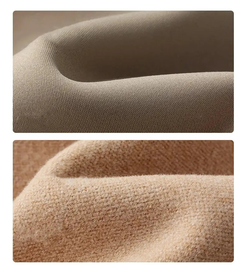 BIVIGAOS women's brown fleece-lined sharkskin leggings for winter, warm basic tights