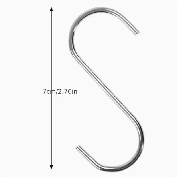 10 Pack Heavy Duty Stainless Steel S Hooks With Anti Scratch Caps Adjustable Wall Mounted Organizer For Accessories