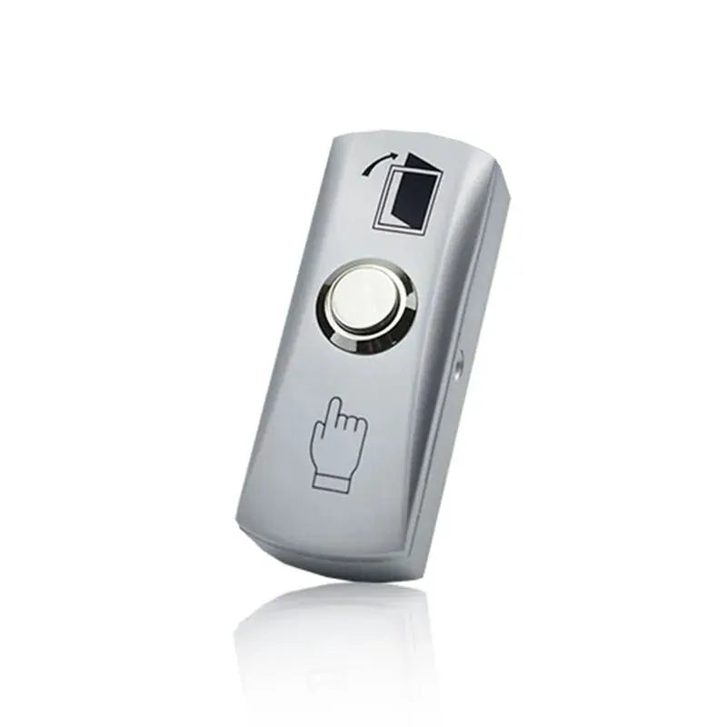 Simples Market door exit release button panel in silver zinc alloy with push button for door access control