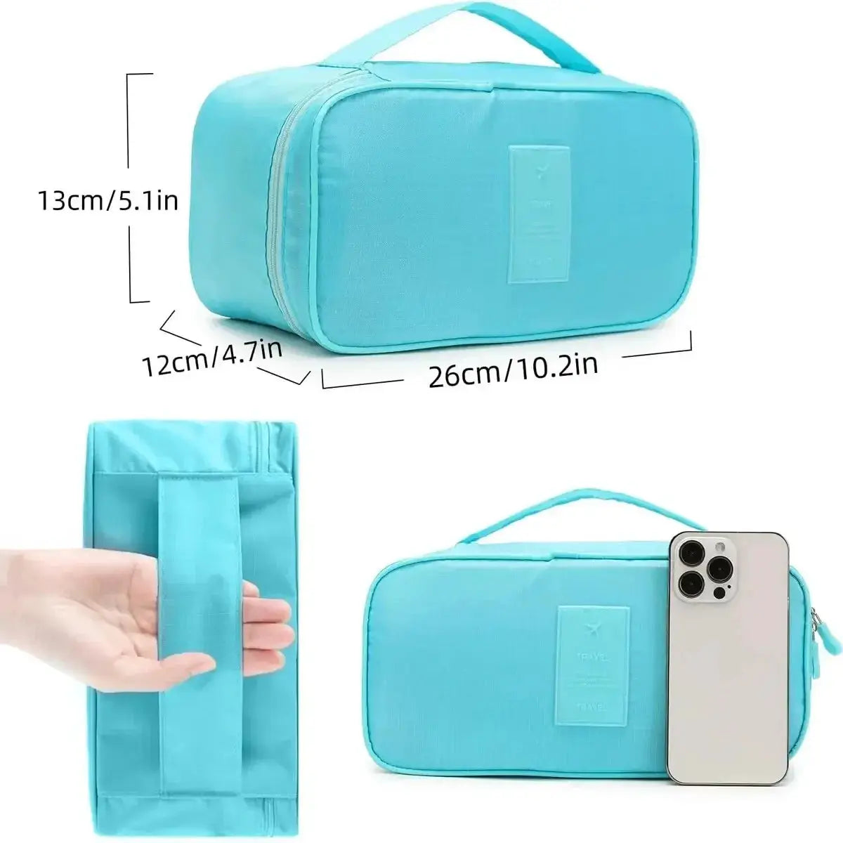TravelMate Portable Travel Storage Bag Multi Function Bra Underwear Organizer Cosmetic Case Lightweight Design