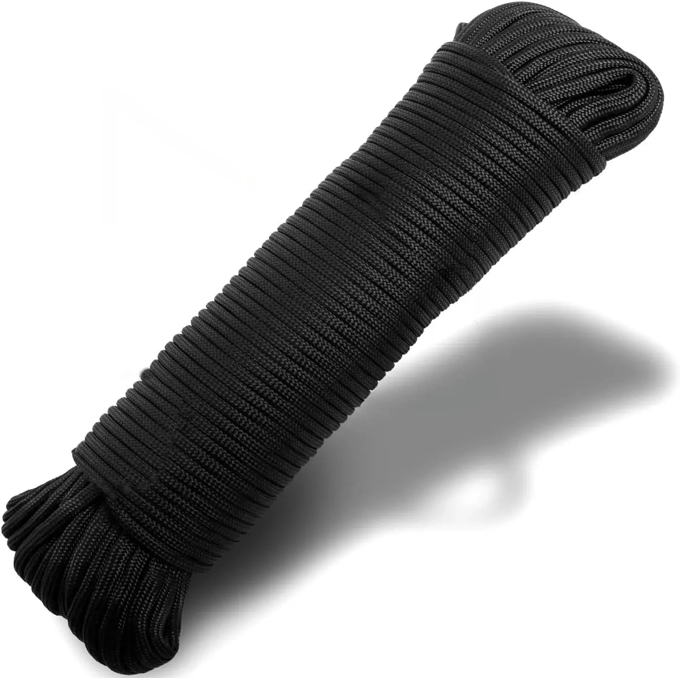 Black 4mm 7-strand Paracord 550 coil for survival, camping and hiking