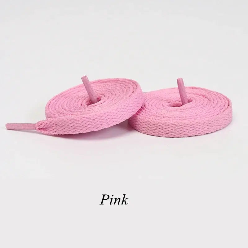 Pink flat shoelaces, 1 pair, casual unisex fashion laces