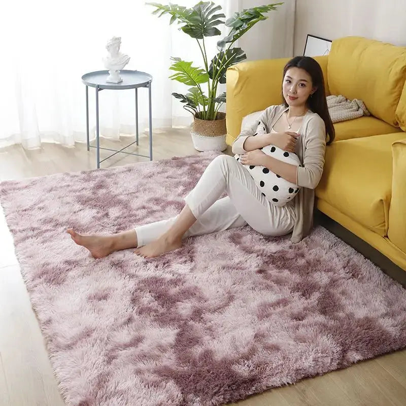 Fluffy Plush Velvet Carpet Rug for Living Room and Bedroom Lounge Soft Floor Mat for Kids Decoration