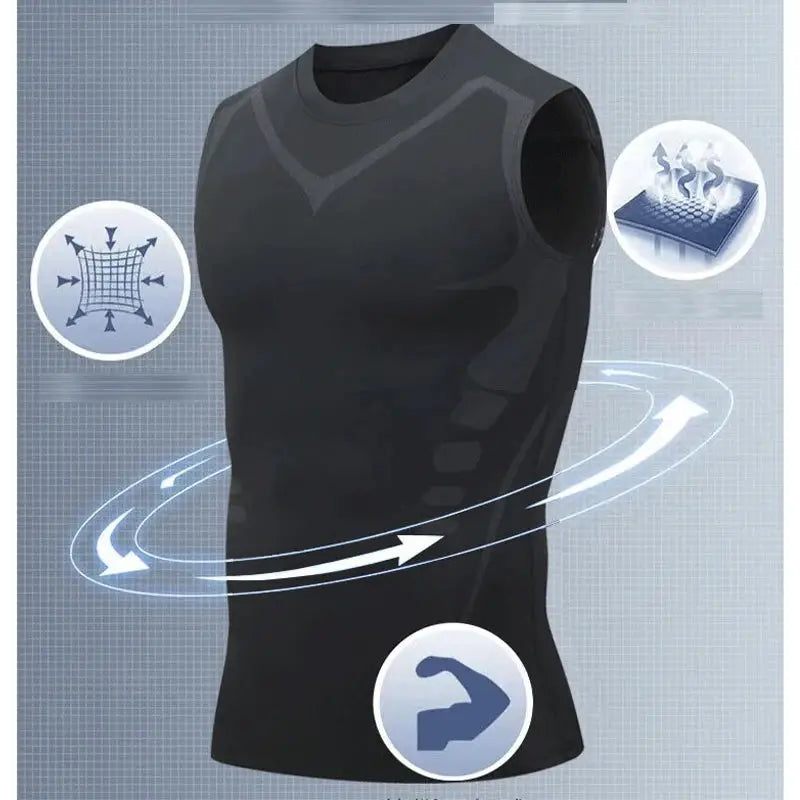 Mens SciFi Printed Black Quick Dry Athletic Vest Top For Beach And Spring Summer Sports