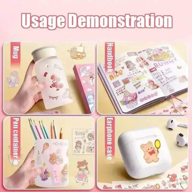 Kawaii PET Cartoon Stickers 100 50 20 10 Pieces for Scrapbooking Journaling DIY Stationery Decoration