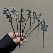 2026 Chinese Style Butterfly Flower Tassel Hair Stick For Women Vintage Metal Hanfu Chopstick Hair Accessories