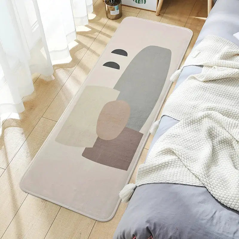 Cartoon Bedroom Carpet Plush Floor Mat Non Slip Rubber Backing Long Strip Bedside Rug For Living Room Sofa Coffee Table