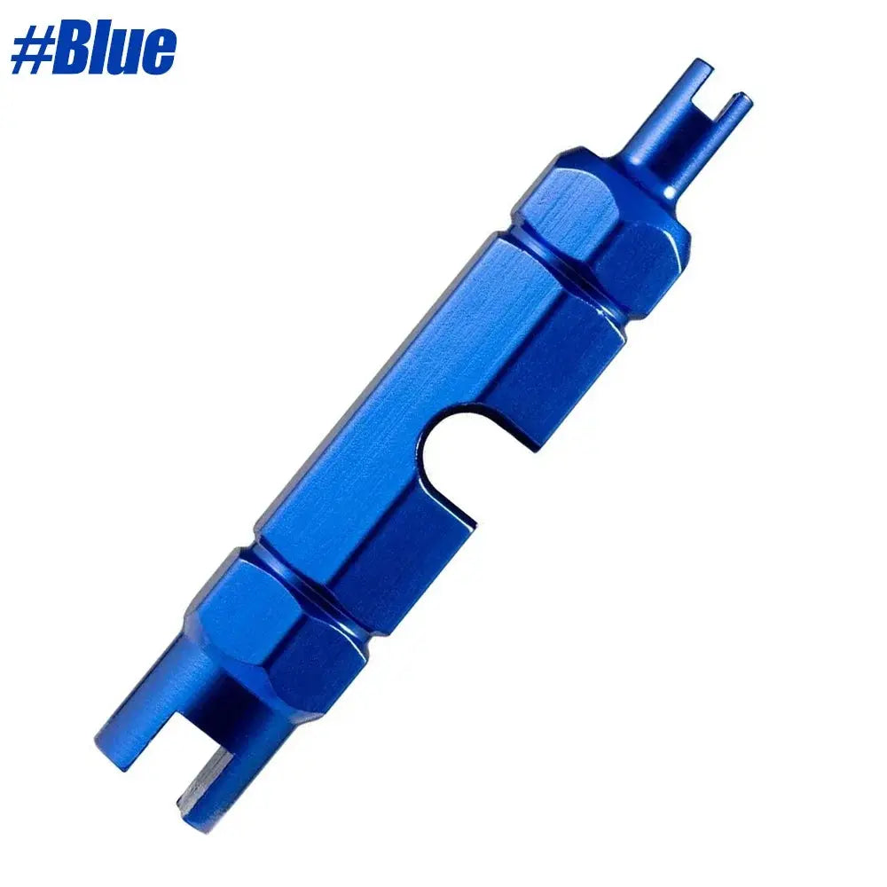 Valve core remover tool blue aluminum for Presta/Schrader valves, tire repair wrench by Simples Market