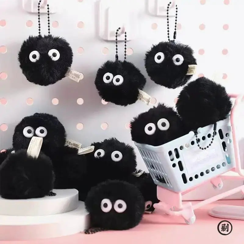 Plush Coal Ball Figurines Keychains Set Of 5 Or 10 Cute Cartoon Bag Pendants Ideal Gift For Pets And Collectors
