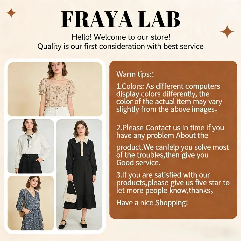 Ladies blazer set collage; FRAYA LAB banner shows outfits in beige, white, black and blue florals.