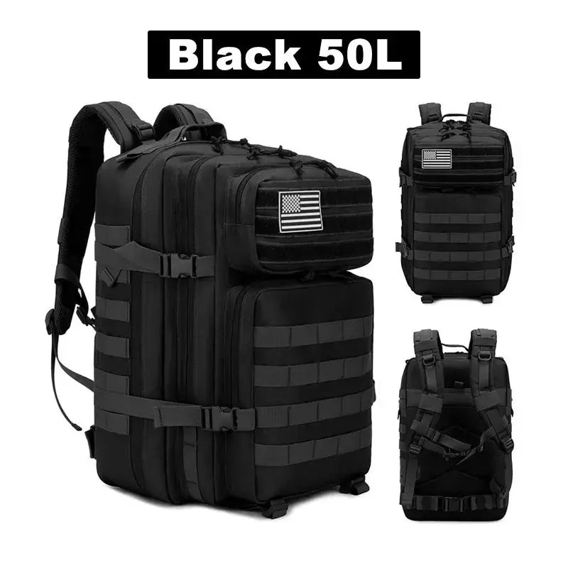 Tactix 50L Tactical Backpack Waterproof Outdoor Travel Large Capacity Rucksack For Men