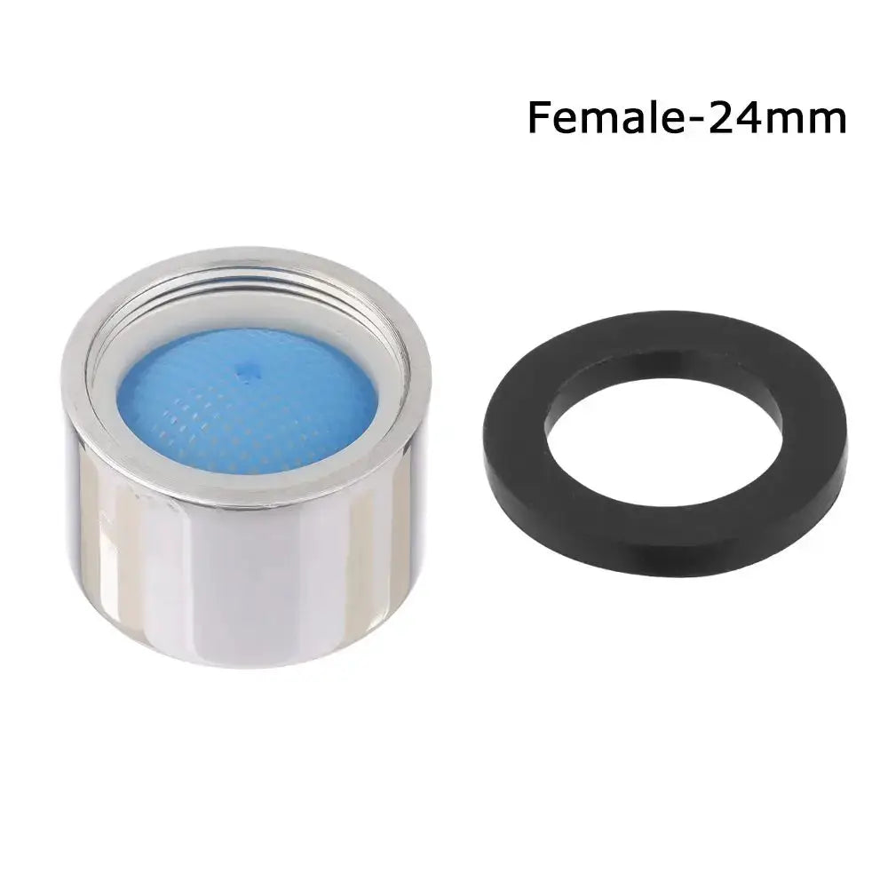 Faucet aerator 24mm female with blue mesh filter and black gasket, Simples Market