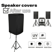 Speaker cover Simples Market; black 210D Oxford cloth with drawstring for outdoor home theater speakers.