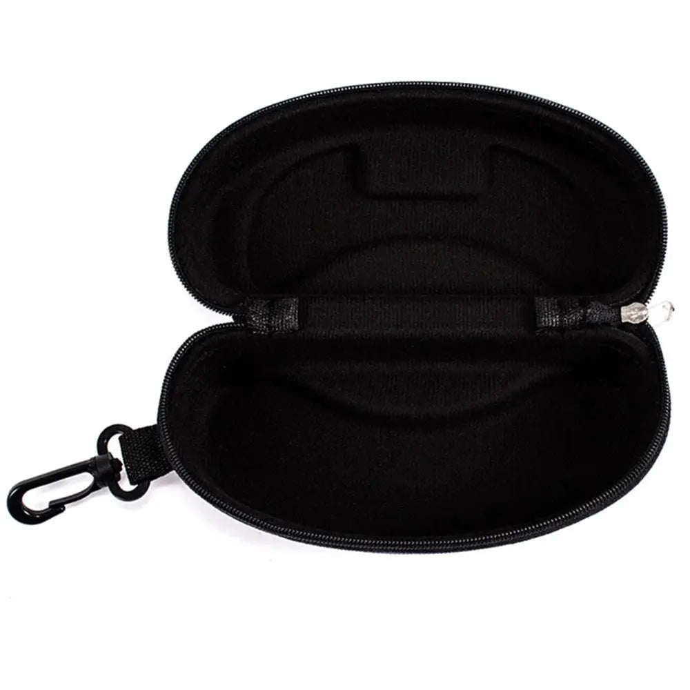 VisionGuard Hard Shell Glasses Case With Lanyard Zipper Closure Portable Protective Eyewear Storage