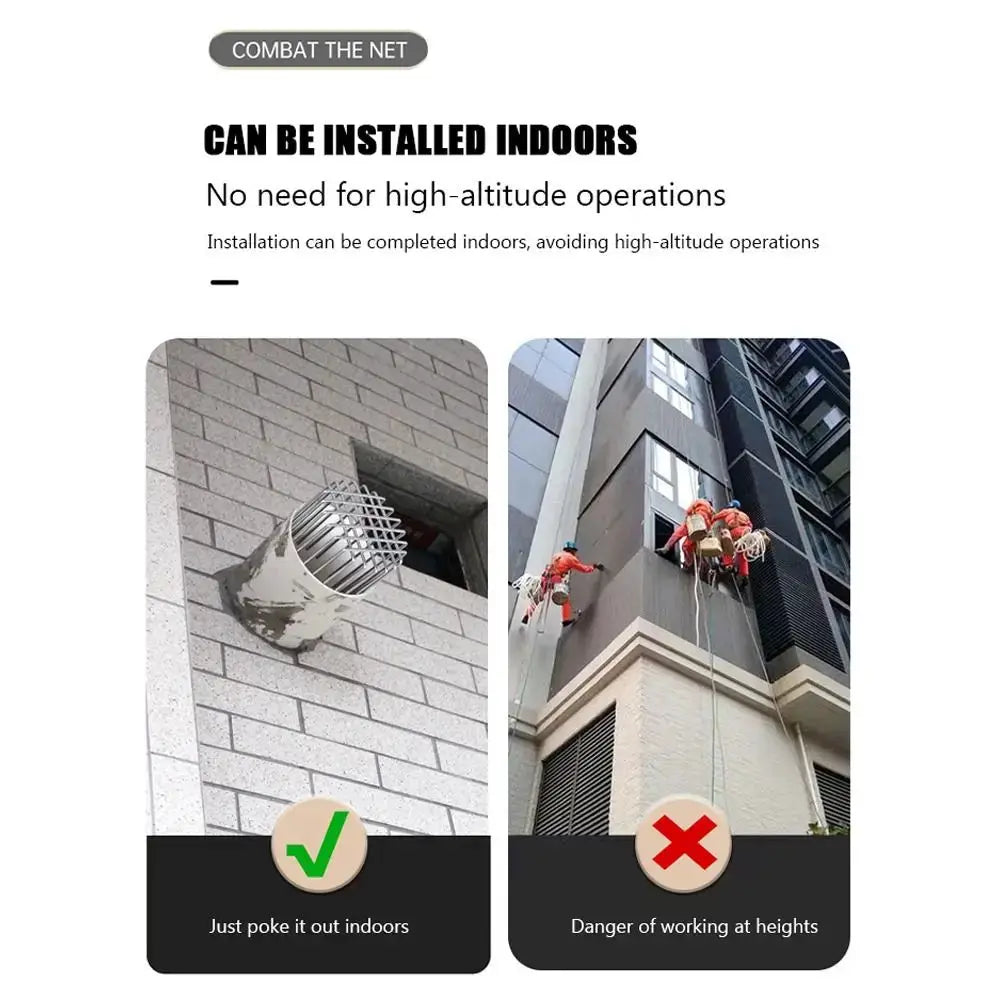 Round stainless steel roof drain cover by Simples Market, anti-blocking, large displacement; indoor use shown.