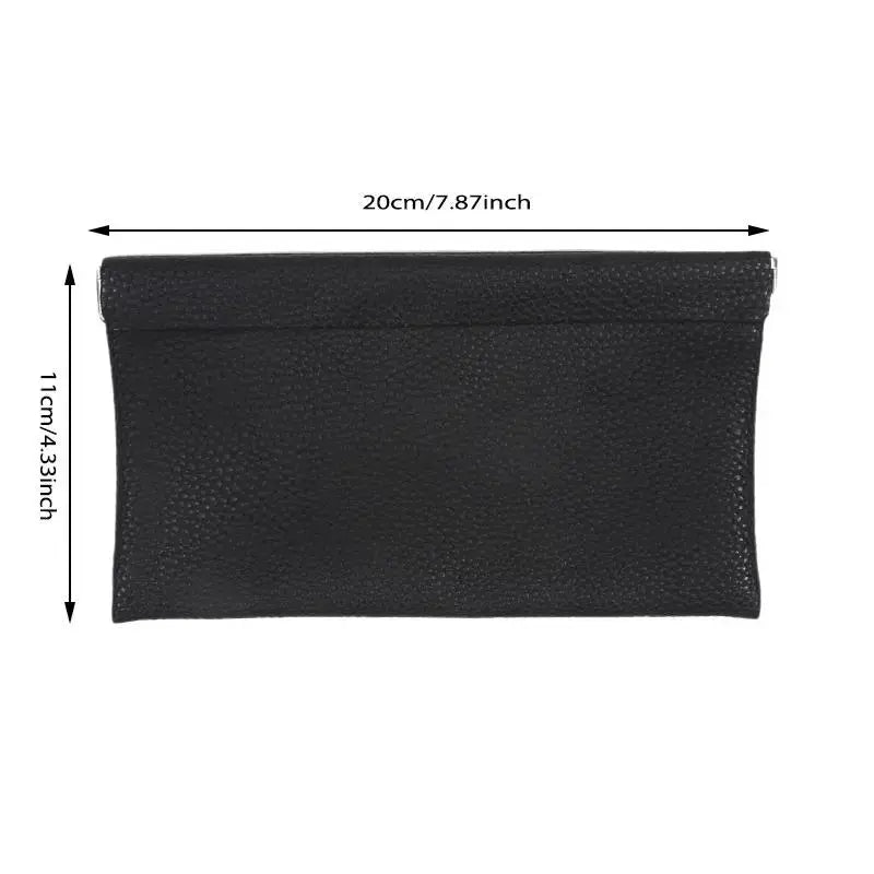 Simples Market black artificial leather long wallet and passport ID holder, self-closing, 20x11 cm