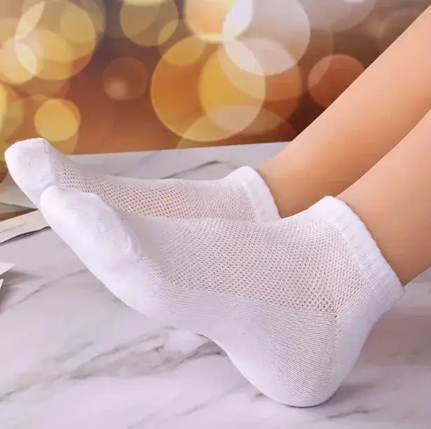 Unisex Summer Mesh Ankle Running Socks Black White Gray Breathable Thin Low Cut No Show For Women And Men