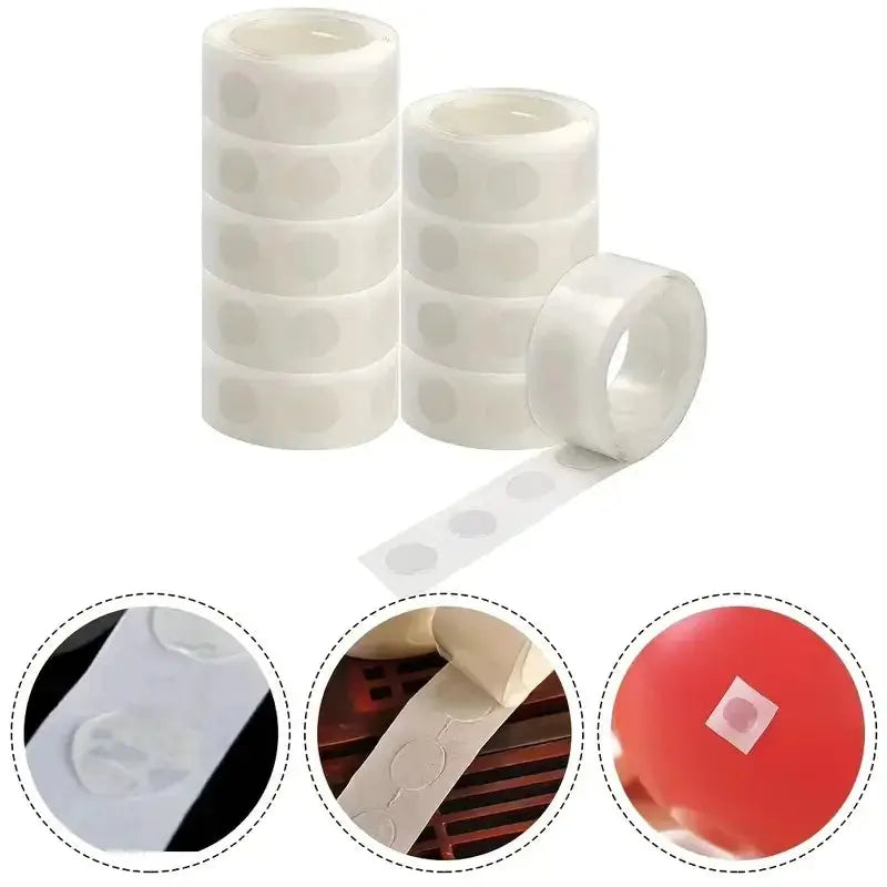 100 Pieces Per Roll Double Sided Removable Clear Stickers For Balloons And Party Decorations Christmas Wedding Birthday