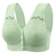 Simples Market mint green lace front-closure bra with soft straps and no underwire