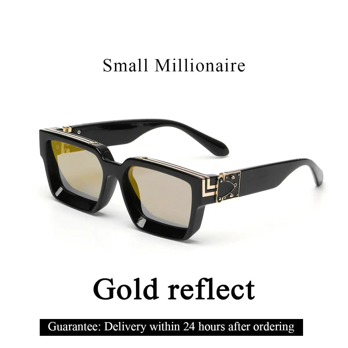 Ruiao Retro Black Millionaire Shades Sunglasses Unisex Designer Square Glasses UV400 Protection