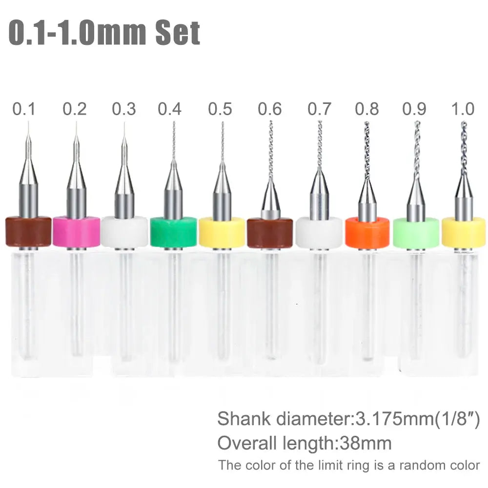 XCAN 0.1mm–2.0mm Carbide PCB Drill Bit Set for Printed Circuit Boards Mini CNC Drilling