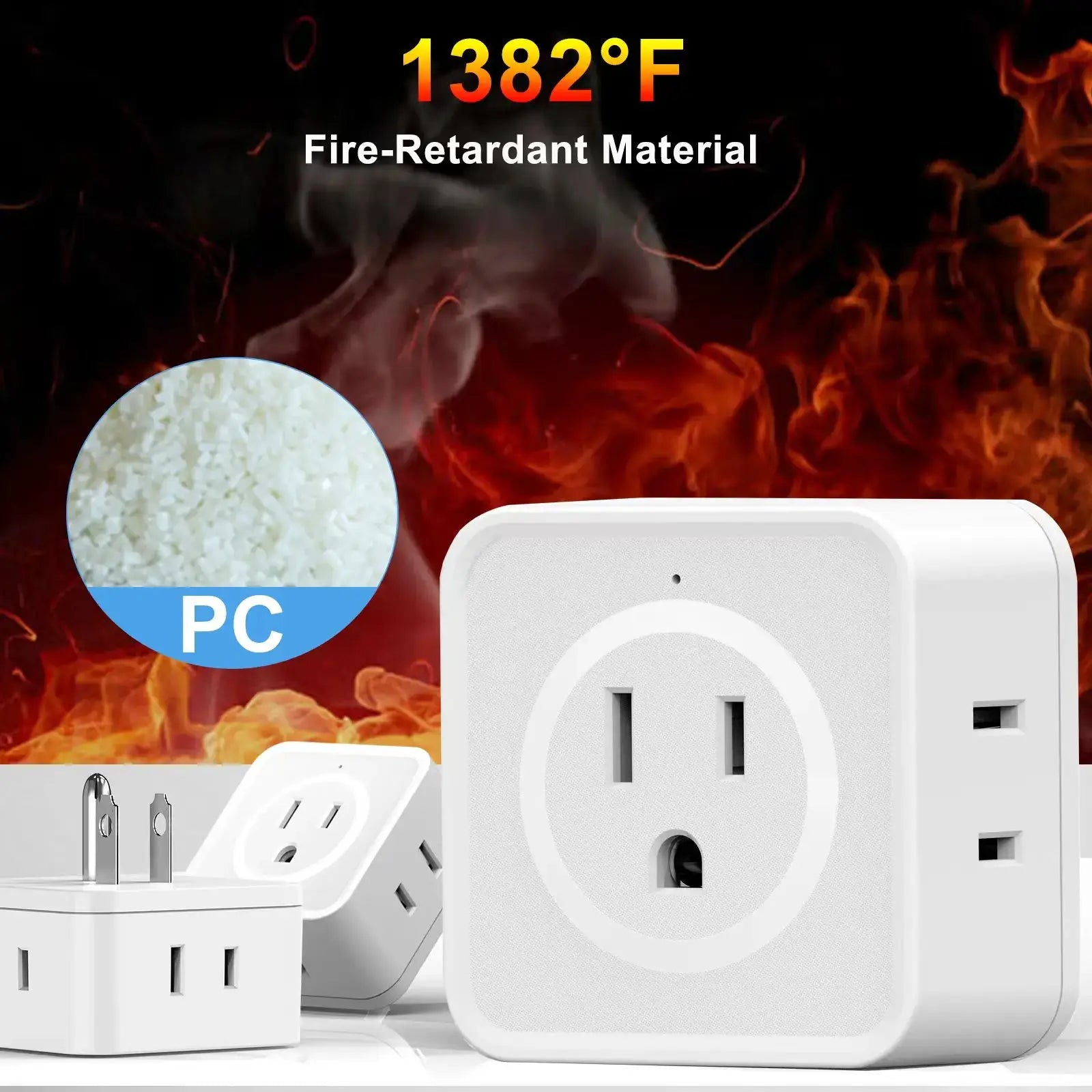 VoltEase 5 Way Multi Plug Outlet Extender Expands A Single Outlet Into Five Sockets For Travel Home And Office
