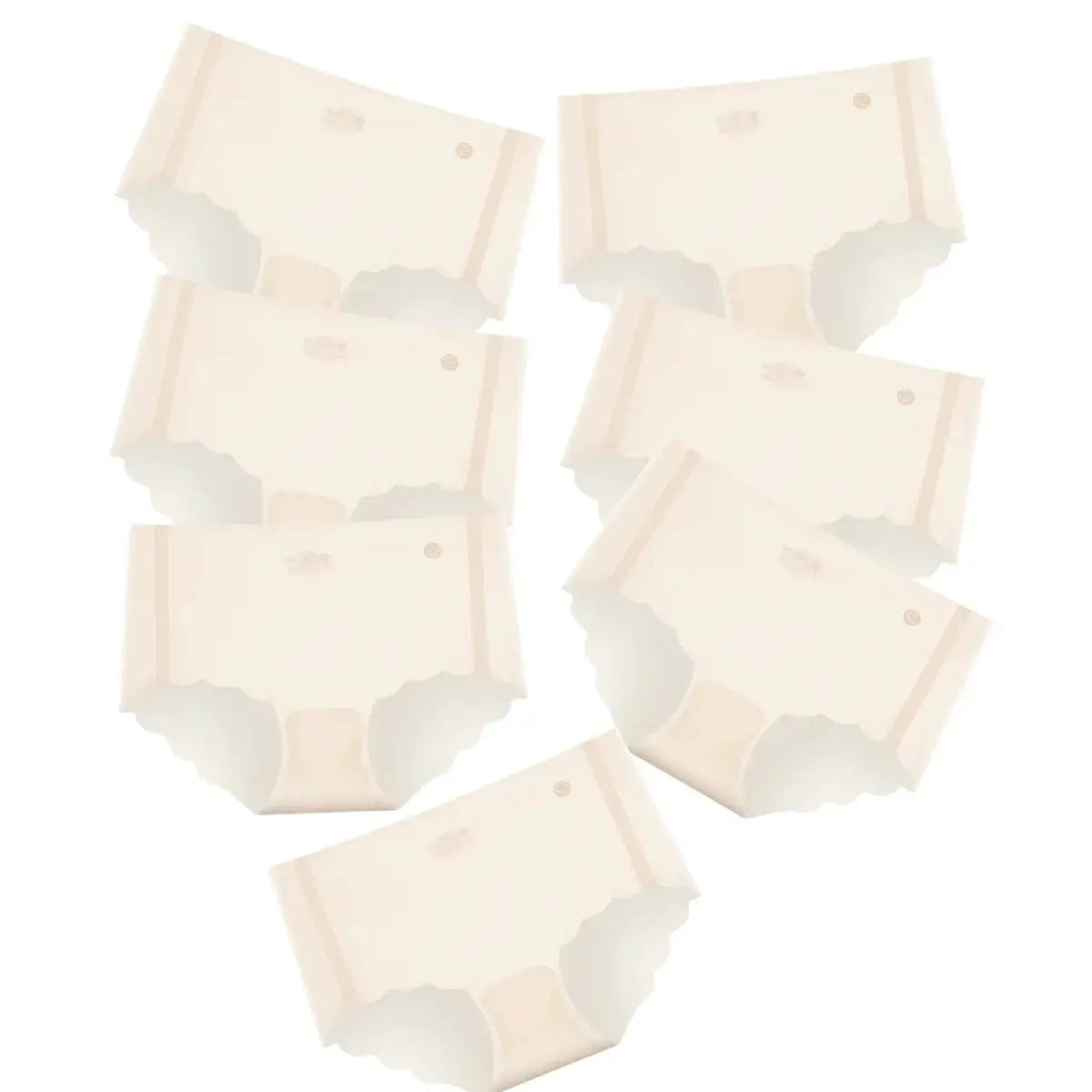 Panties 7-pack beige ultra-thin low-rise ice-silk set