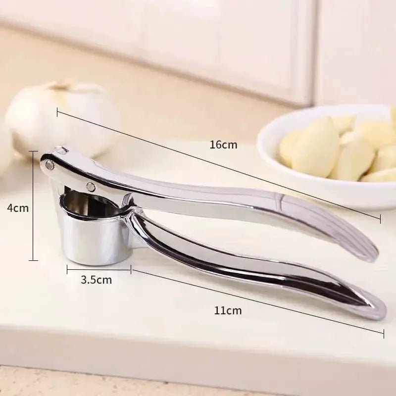 ChefMate Garlic Press and Ginger Extruder Ergonomic Manual Crusher Stainless Steel Kitchen Tool