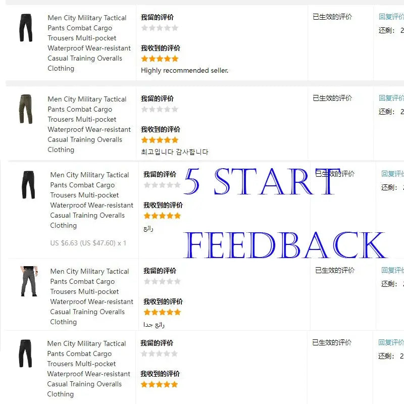Men City Military Tactical Cargo Pants, multi-pocket, waterproof and wear-resistant, assorted colors (5 shown)
