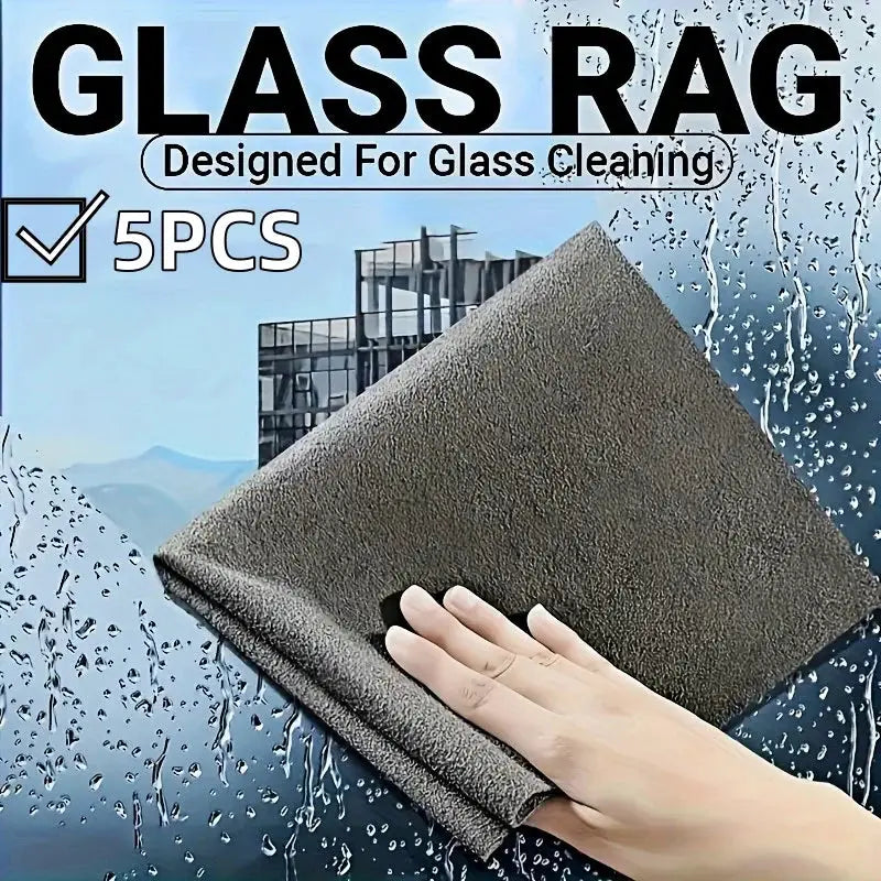 Simples Market Glass Rag cleaning cloth, thickened dark microfiber towel, dual-sided eraser for windows, 5pcs