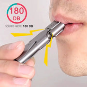 Simples Market double pipe whistle pendant keychain in metal, 180 dB high-decibel outdoor survival tool, 1PC