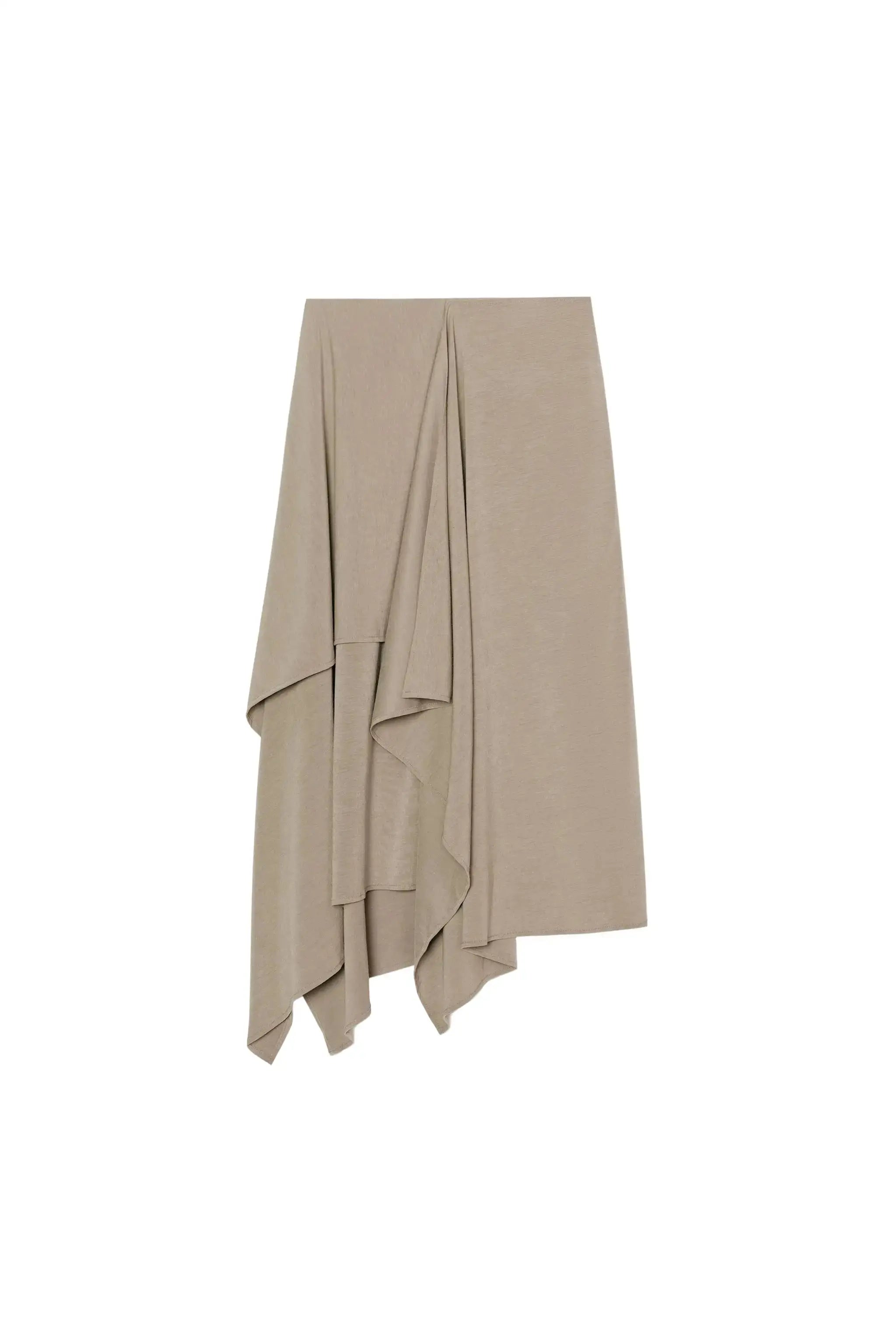 Elegant Two Piece Set High Neck Crop Top With Irregular Pleated Skirt
