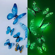12 Pieces 3D Luminous Butterfly Wall Stickers Set For DIY Decor Modern Wall Art Home Gift