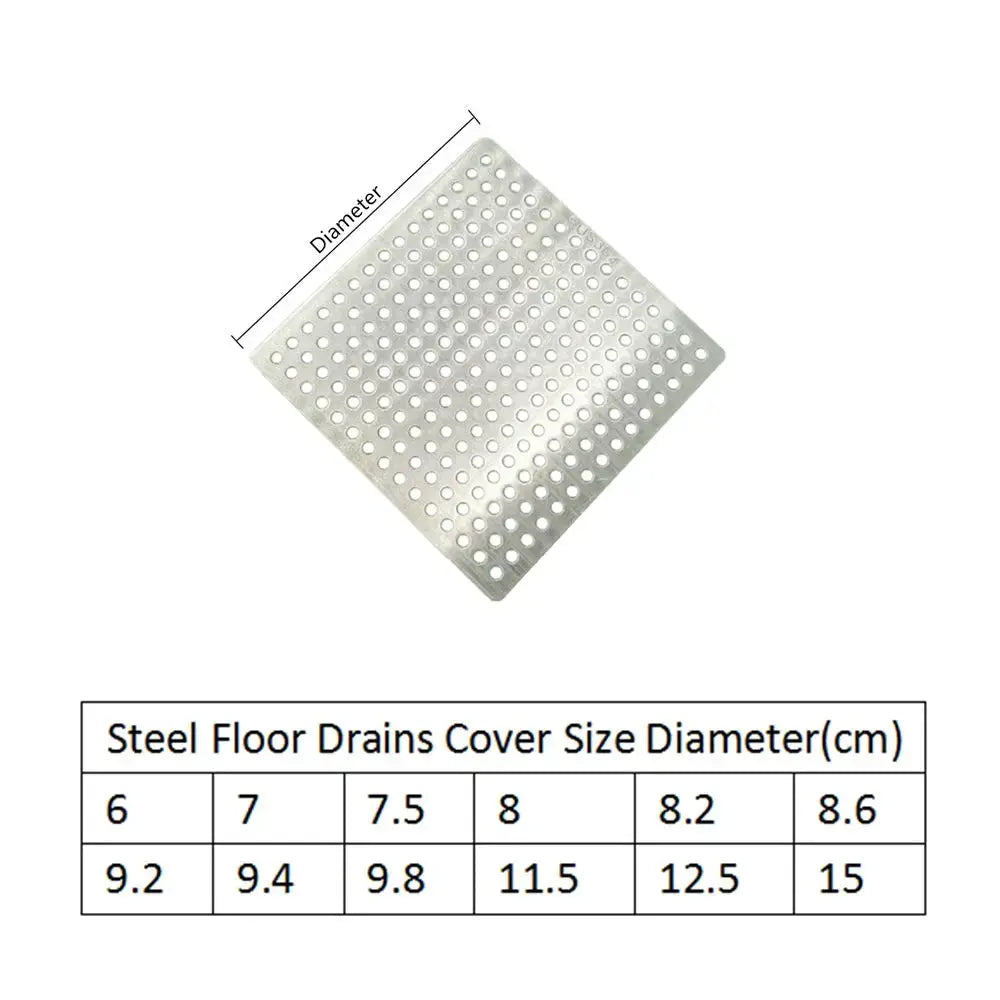 Stainless steel square floor drain cover with perforated holes by Simples Market