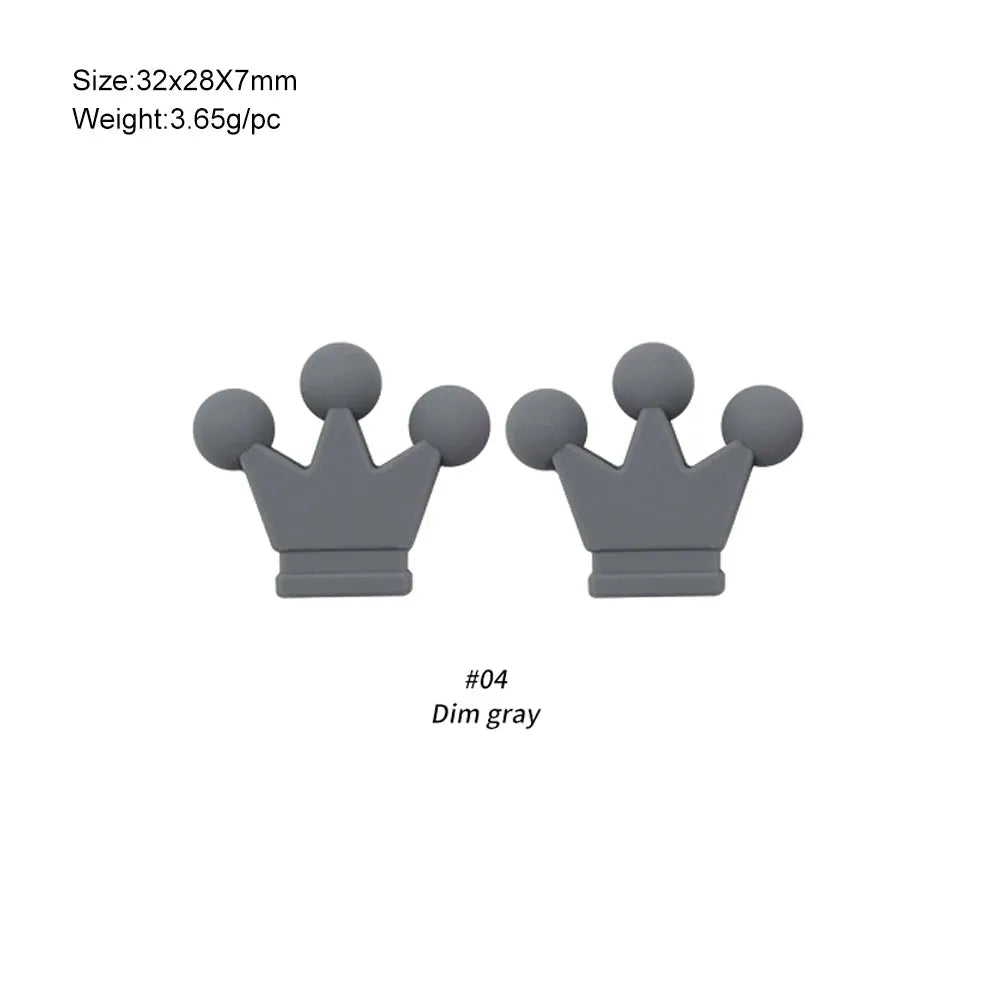 10Pcs Crown Bowknot Silicone Beads For Jewelry Making Diy Necklace Keychain Bracelet Craft Supplies